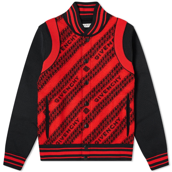 Photo: Givenchy Chain Jacquard Knitted Bomber Jacket