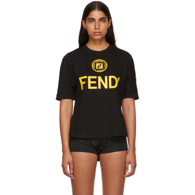 Fendi Black Sequin and Crystal T-Shirt Fendi