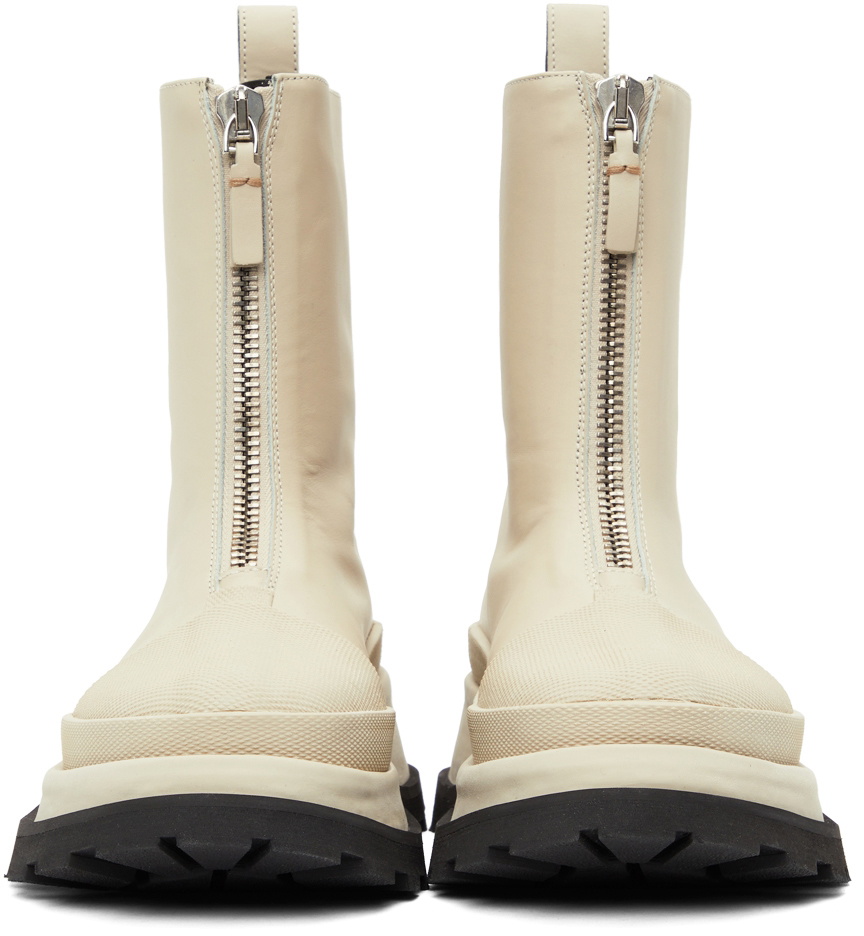 Jil Sander Off-White Chunky Zip Boots Jil Sander