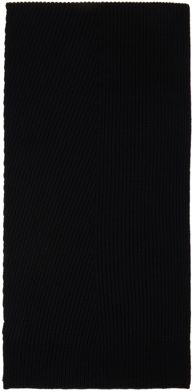 Ferragamo Black Embroidered Scarf