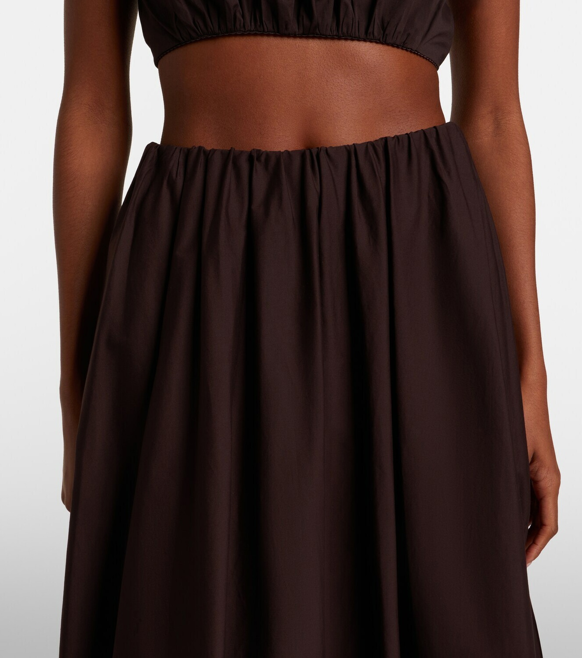 Staud Milano pleated cotton-blend maxi skirt