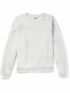 Guess USA - Logo-Embroidered Distressed Cotton-Jersey Sweatshirt - White