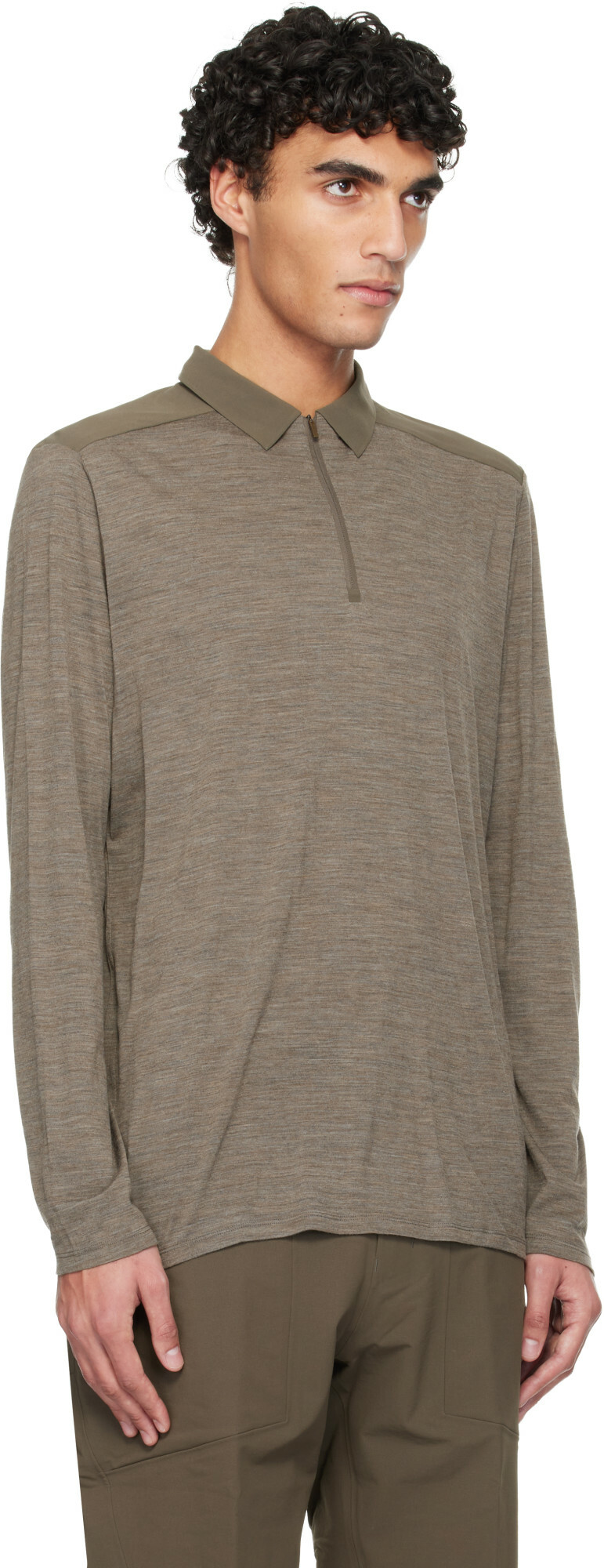 Veilance Taupe Frame LS Polo