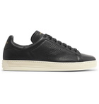 TOM FORD - Warwick Perforated Full-Grain Leather Sneakers - Black