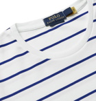 POLO RALPH LAUREN - Logo-Embroidered Striped Interlock Cotton T-Shirt - White