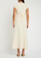 Rixo Clarice Lace-embellished Linen-blend Maxi Dress Cream
