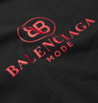 Balenciaga - Logo-Print Cotton-Blend Jersey Hoodie - Men - Black