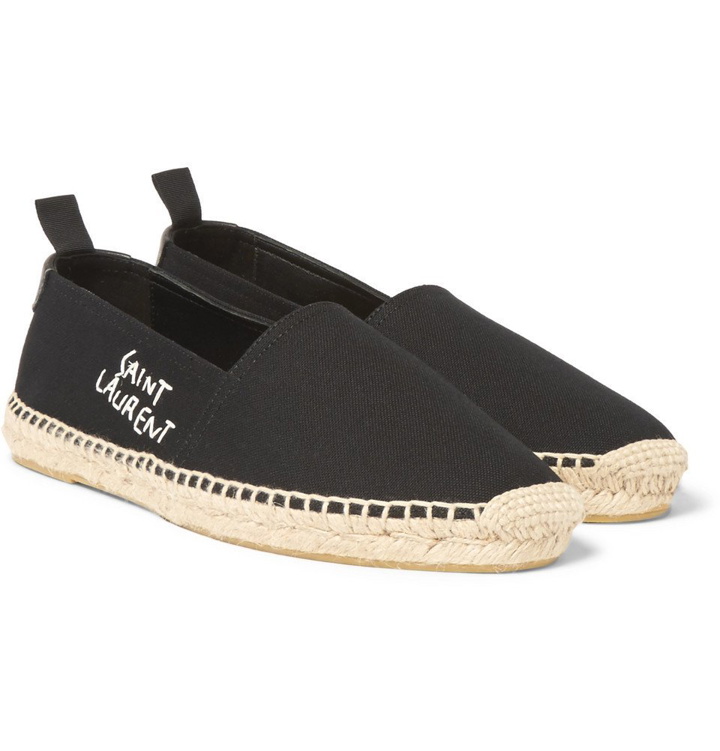 Photo: Saint Laurent - Embroidered Canvas Espadrilles - Black