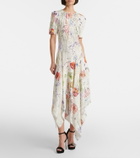 McQueen Floral asymmetric midi dress
