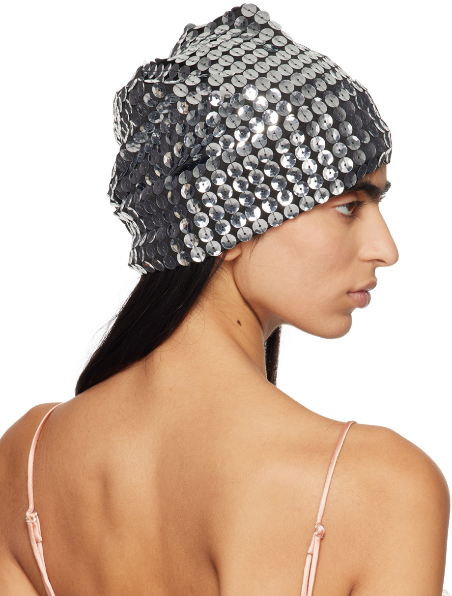 Anna Sui Silver Pailettes Beanie