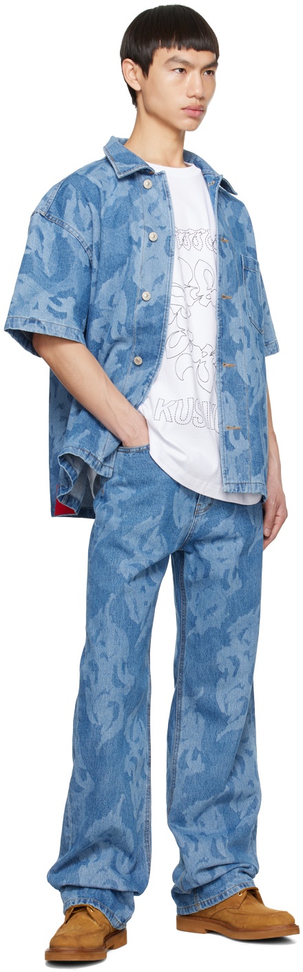 KUSIKOHC Blue Graphic Jeans