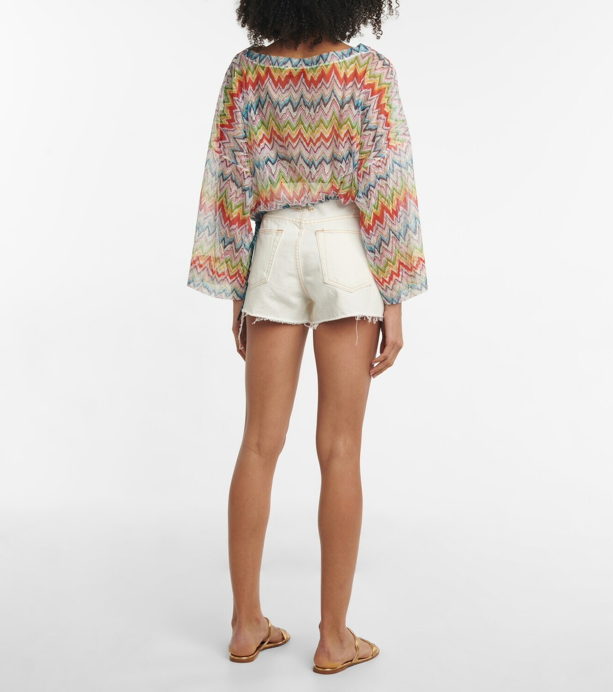 Missoni Mare Zig-zag printed drawstring beach top