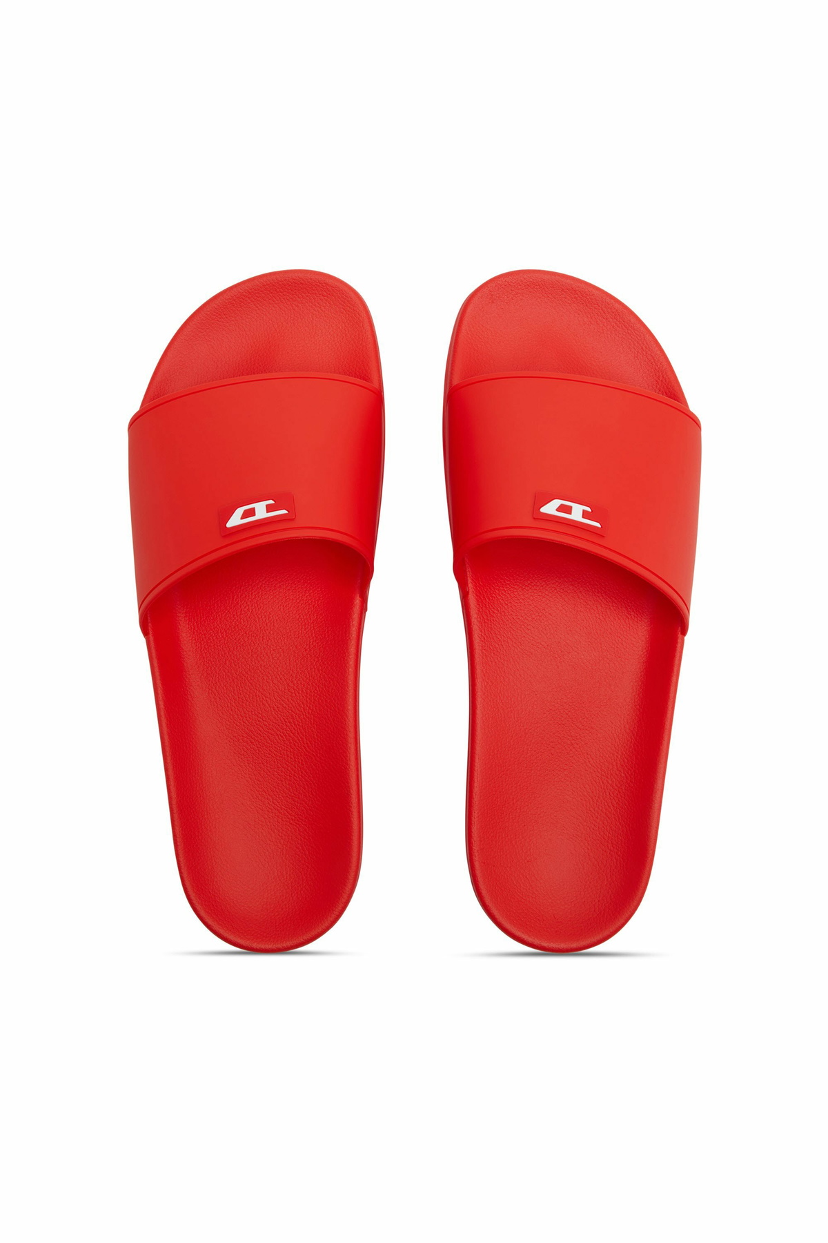 Diesel Sa-Swim-Rubber pool slides with D logo - Slides Mens in Red