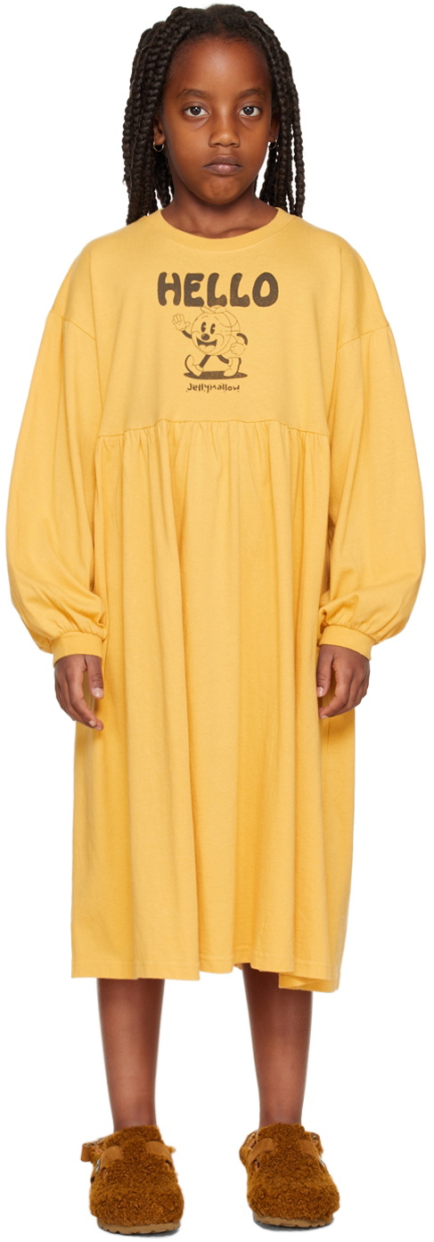 Jellymallow SSENSE Exclusive Kids Yellow 'Hello' Dress