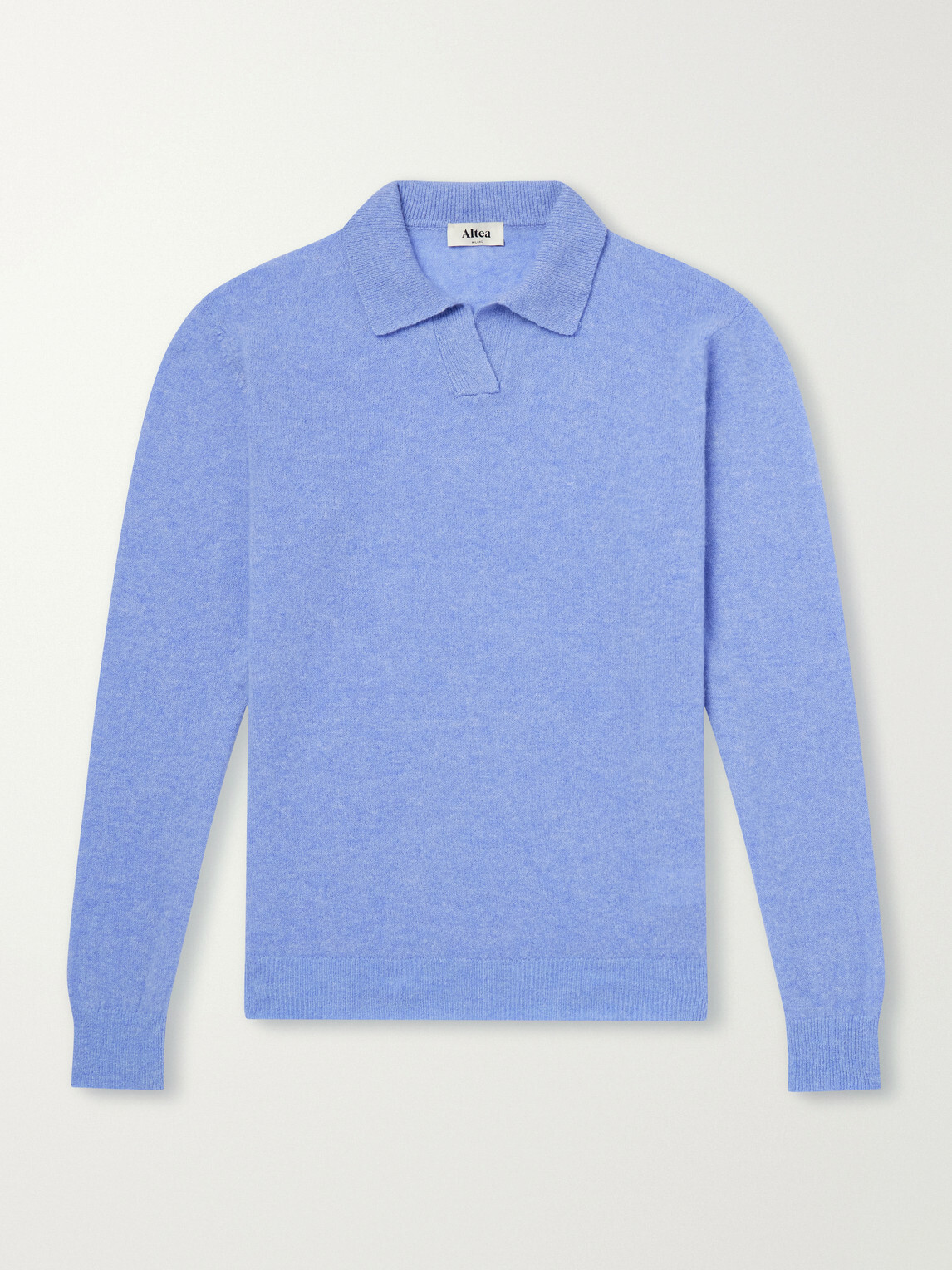 Altea - Wool and Cashmere-Blend Polo Sweater - Blue