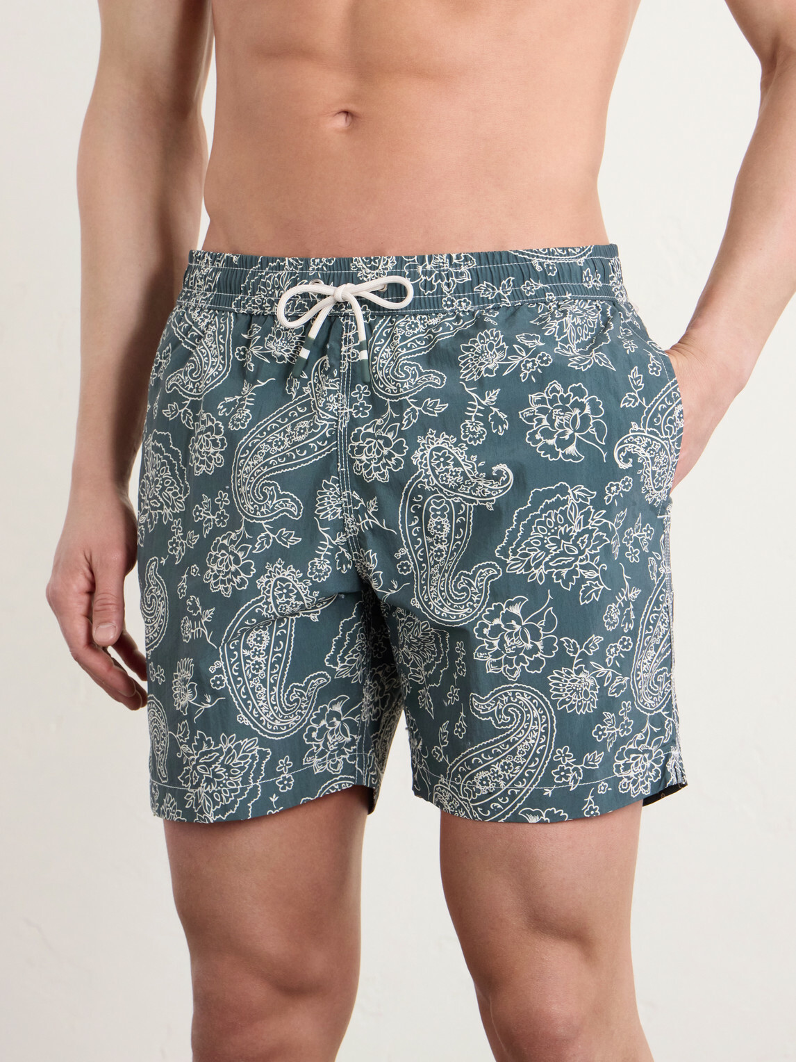 Hartford - Straight-Leg Mid-Length Printed Swim Shorts - Green