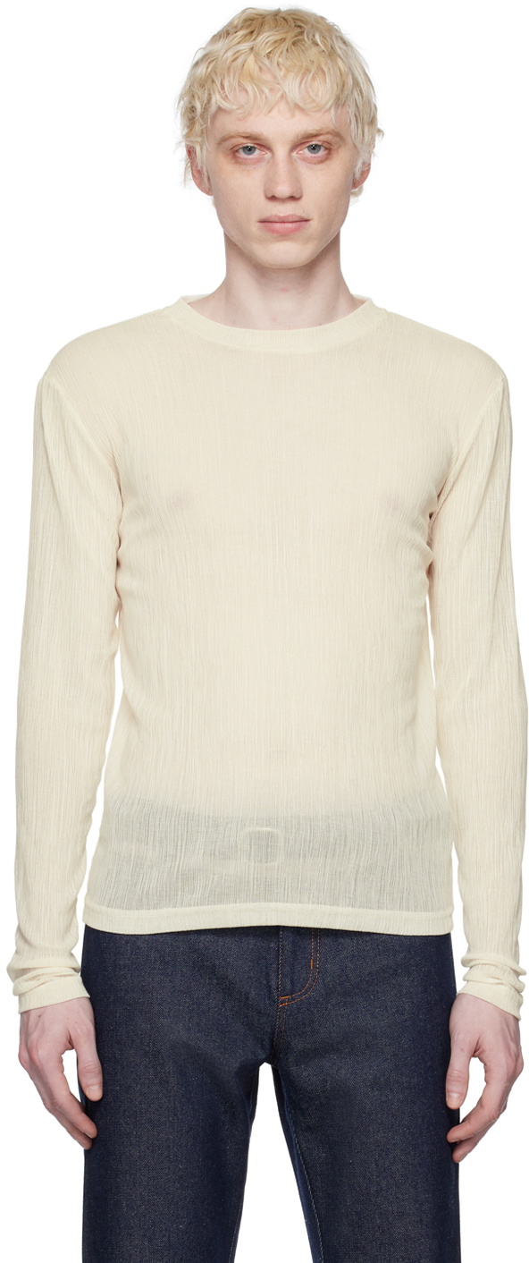 K.NGSLEY Off-White Uncut Long Sleeve T-Shirt