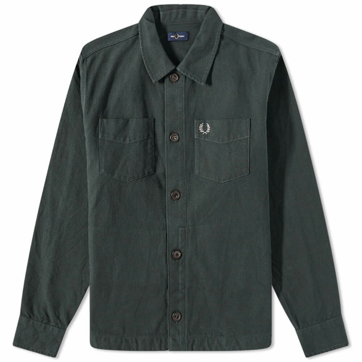 Photo: Fred Perry Authentic Men's Wool Blend Shirt in Night Green
