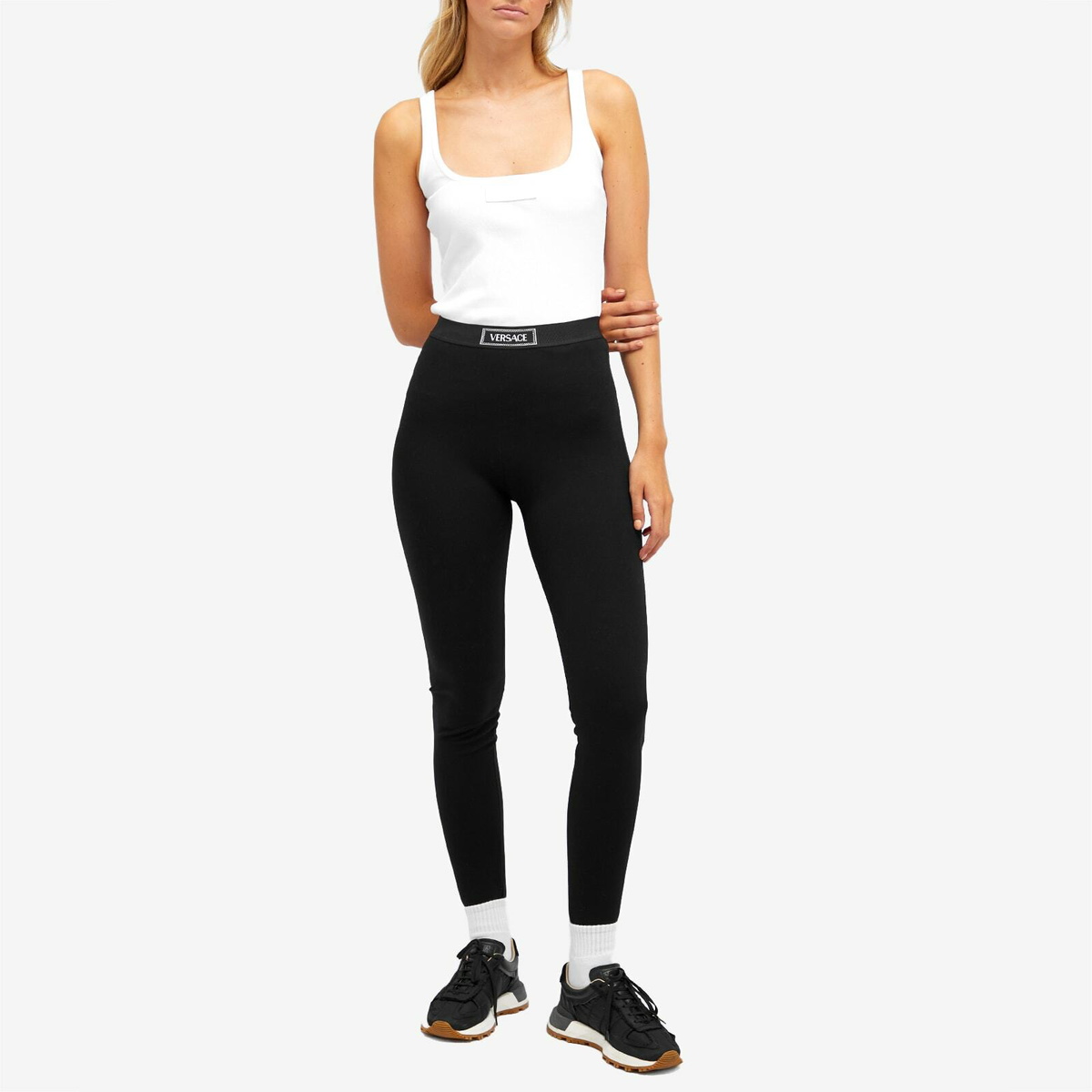 Versace Women's Leggings in 1B000-Black Versace