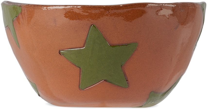 Harlie Brown Studio SSENSE Exclusive Green Stars Delight Cereal Bowl