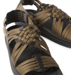 Malibu - Canyon Woven Nylon-Webbing and Faux Leather Sandals - Green