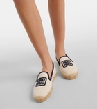 Miu Miu Logo embroidered drill espadrilles