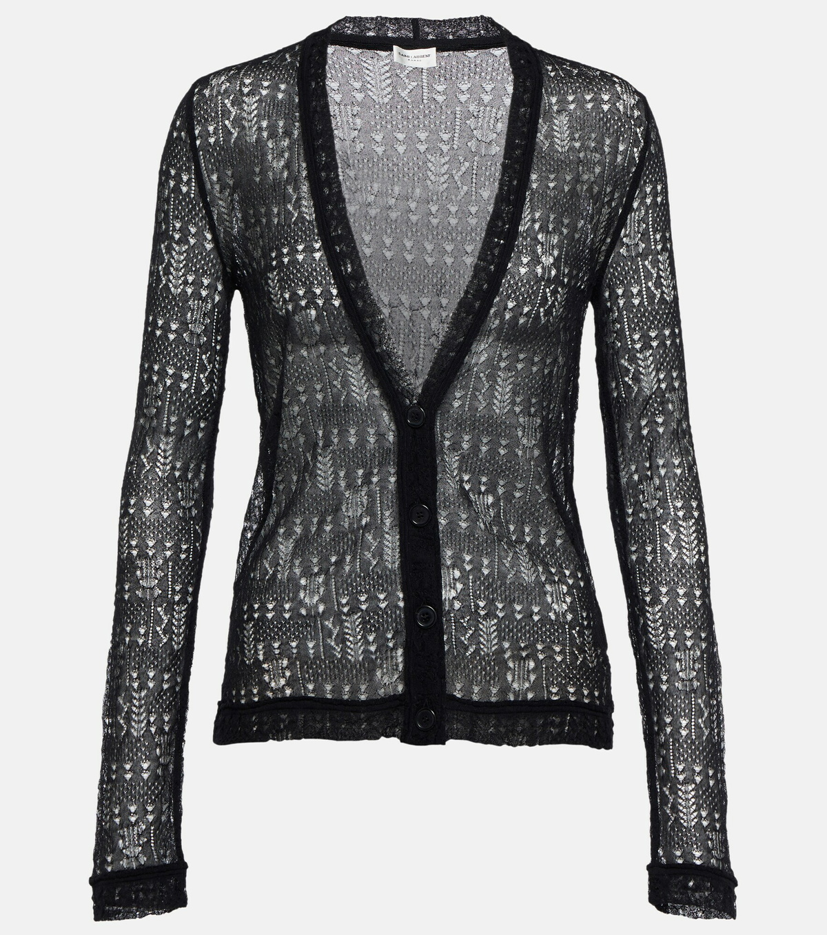 Saint Laurent - Patterned semi-sheer cardigan