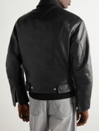 Bottega Veneta - Textured-Leather Blouson Jacket - Black