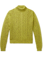 Etro - Cable-Knit Wool-Blend Rollneck Sweater - Green