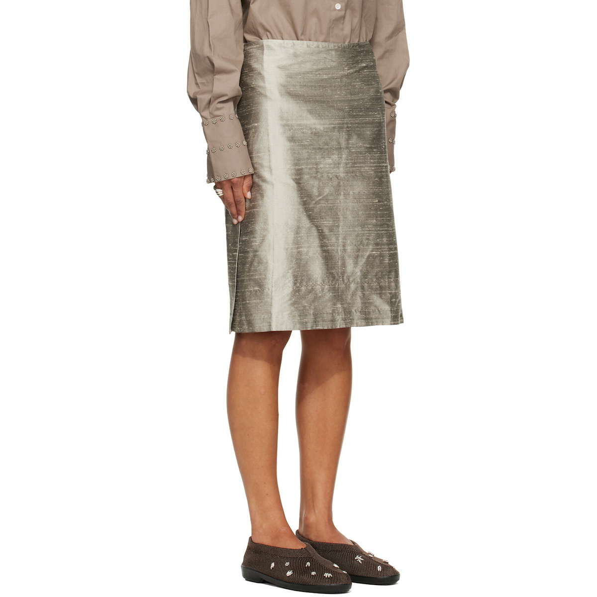 RESCHA SSENSE Exclusive Gray Agaara Long Skirt