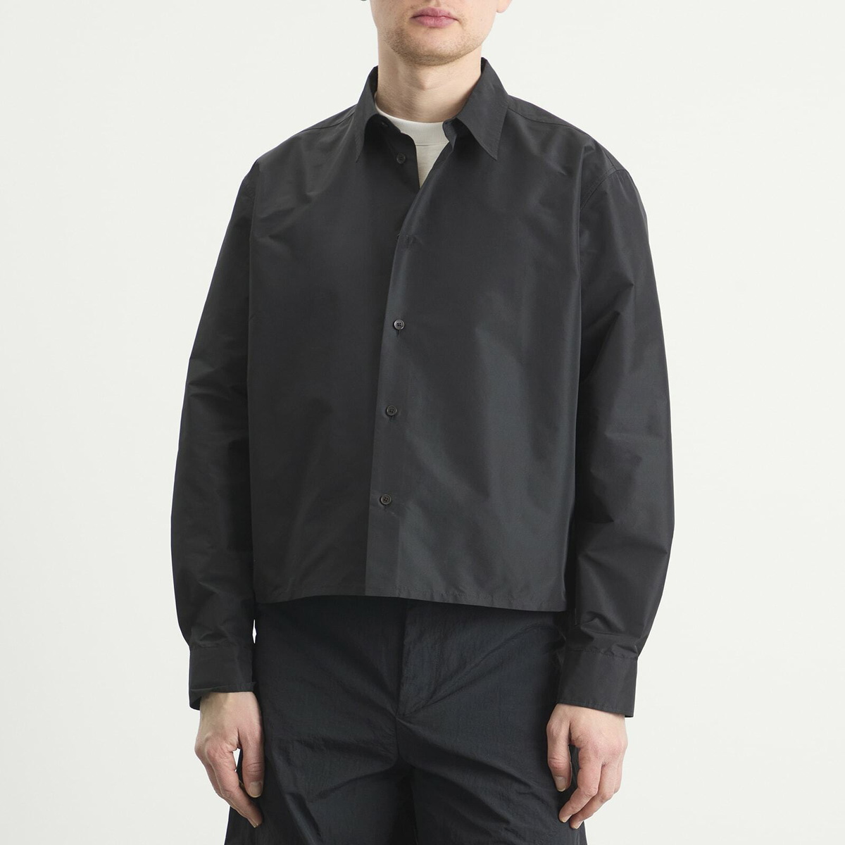 Jil Sander Men's Nylon Shirt Jacket in Black