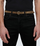 Saint Laurent - Monogrammed suede belt