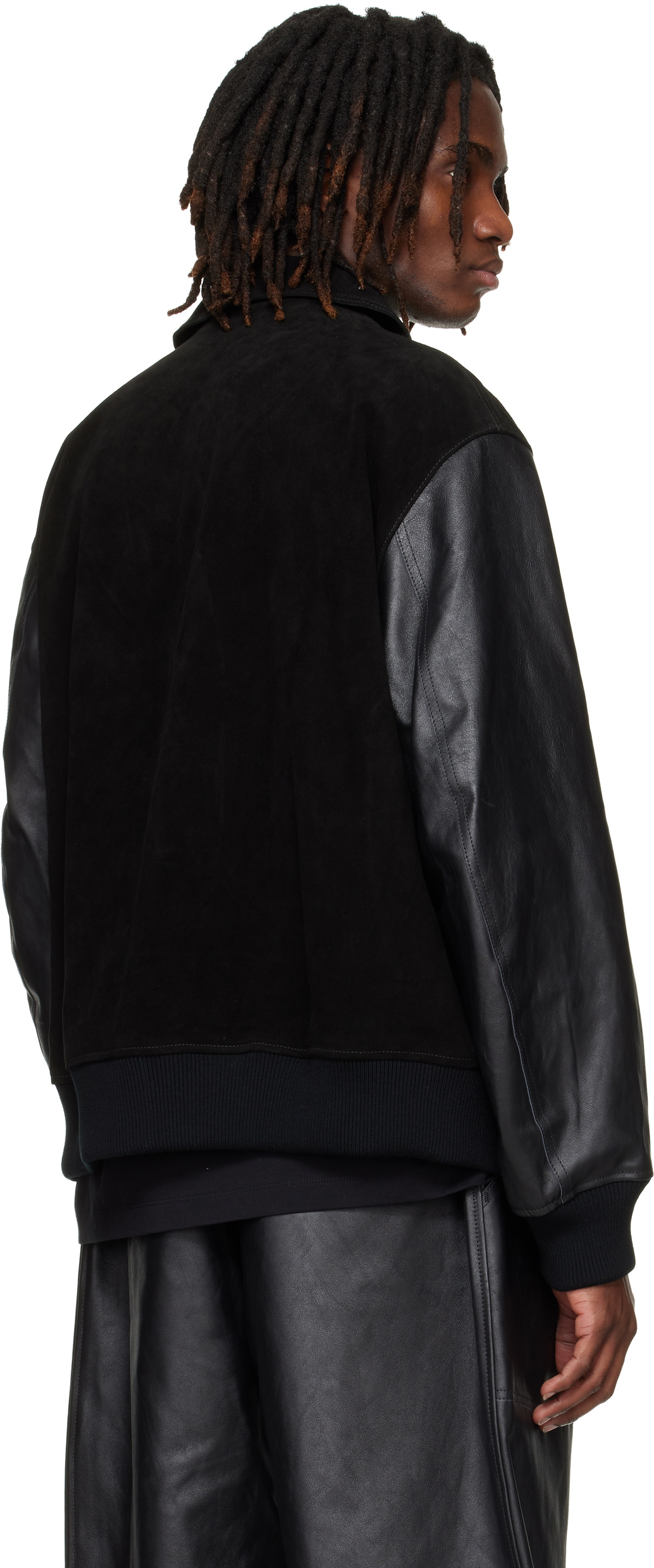Y-3 Black Mercedes-AMG F1 Edition Racing Leather Jacket