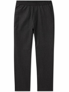 Barena - Bativoga Straight-Leg Herringbone Virgin Wool Drawstring Suit Trousers - Black