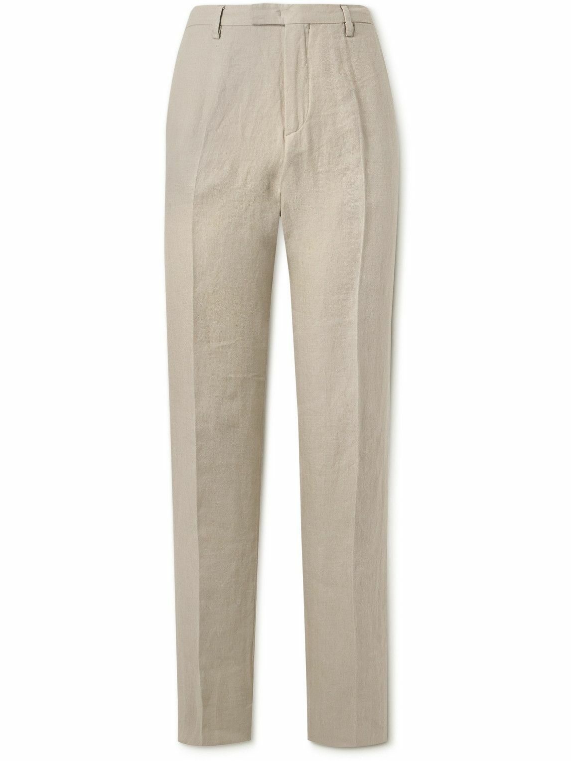 Photo: Boglioli - Herringbone Cotton and Linen-Blend Suit Trousers - Neutrals
