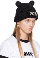 GCDS Black Teddy Ear Beanie