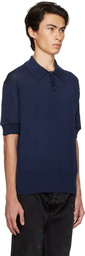 Maison Margiela Navy Distressed Polo