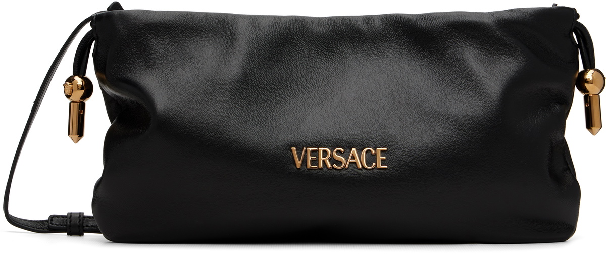 Versace Black 'Versace Tag' Nappa Mini Bag