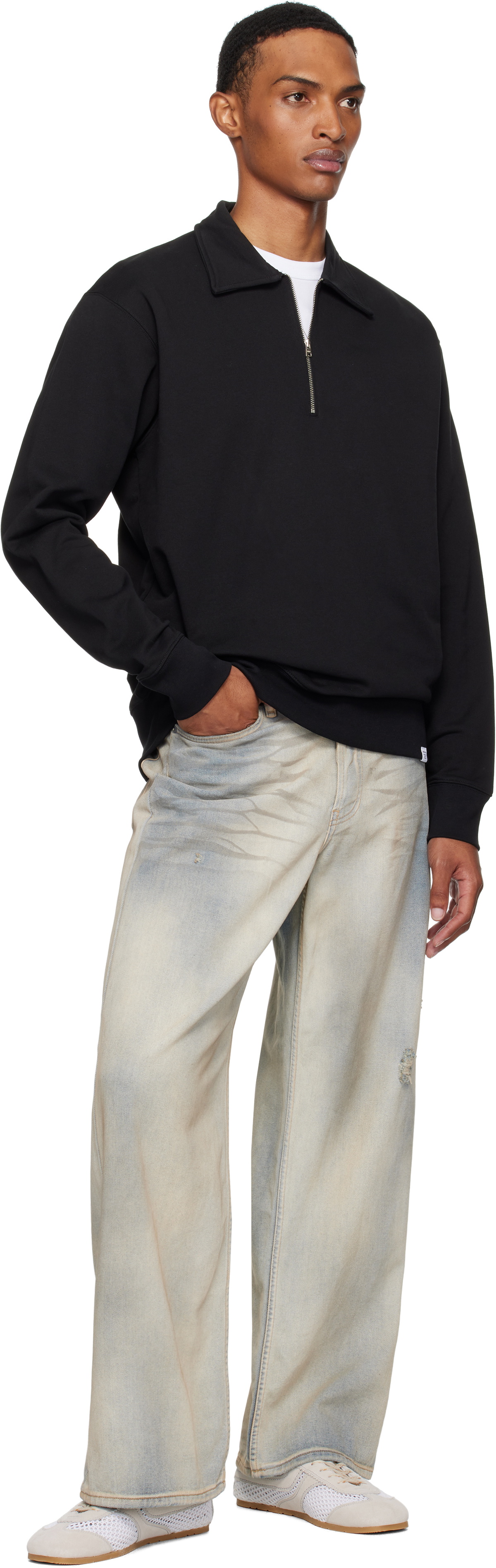 NORSE PROJECTS Black Ketel Relaxed Organic Half Zip Sweatshirt