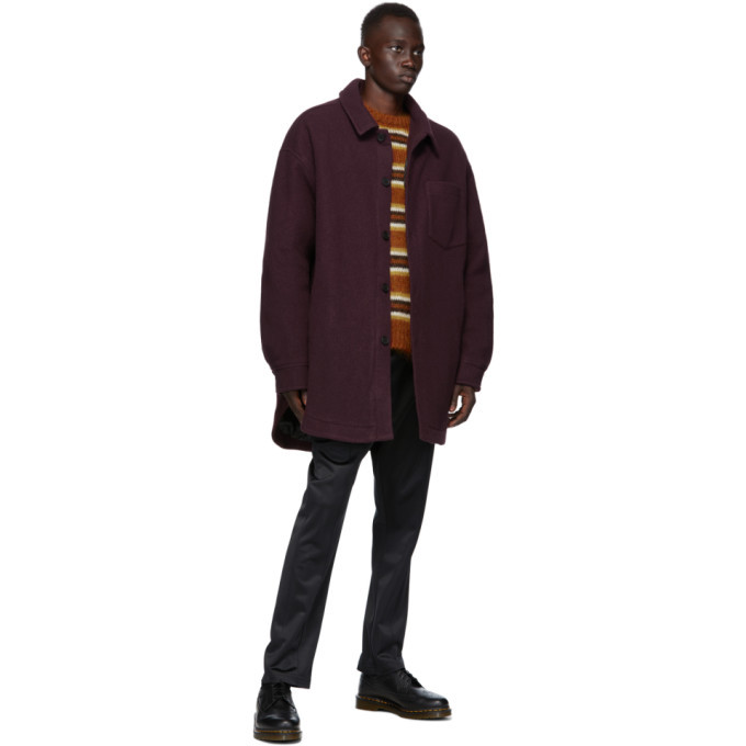 CMMN SWDN Burgundy Wool Owen Jacket CMMN SWDN