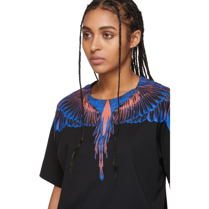 Marcelo Burlon County of Milan Black and Pink Wings T-Shirt