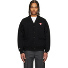 AAPE by A Bathing Ape Black 'AAPENOW' Heart Moonface Cardigan