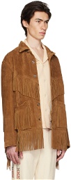 Bode Tan Appalachian Leather Jacket