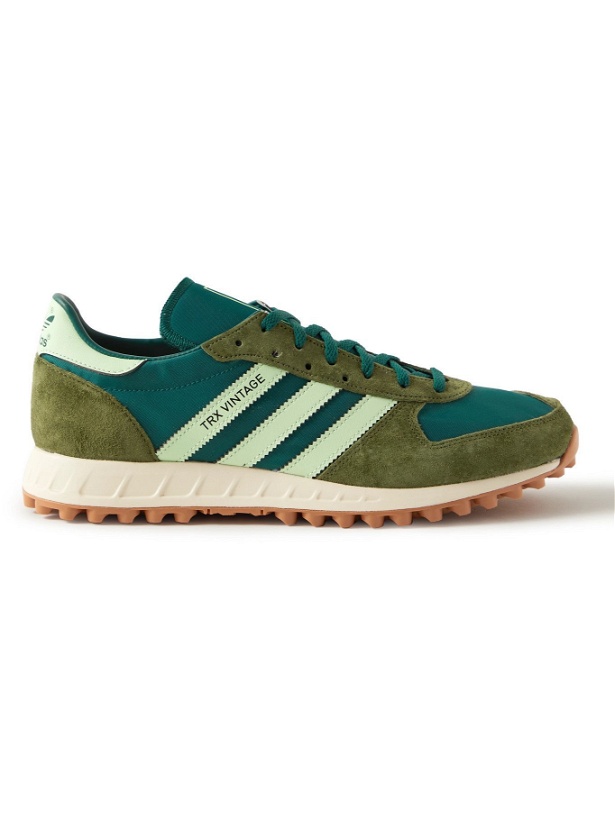 Photo: adidas Originals - TRX Vintage Leather-Trimmed Nylon and Suede Sneakers - Green