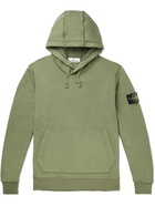 Stone Island - Logo-Appliquéd Cotton-Jersey Hoodie - Green