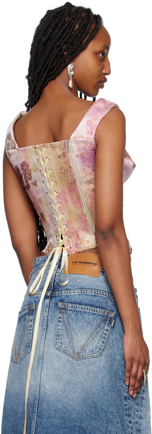 Dilara Findikoglu Pink & Beige 'Alice In Wasteland' Corset