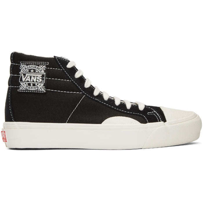 Photo: Vans Black and White OG LX High-Top Sneakers 