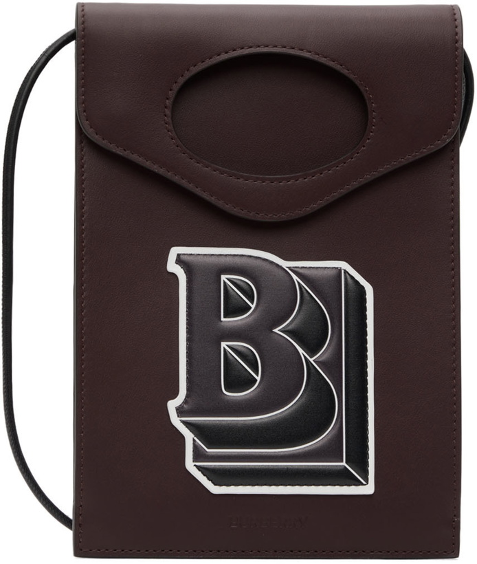Photo: Burberry Burgundy Leather Graphic Pocket Pouch