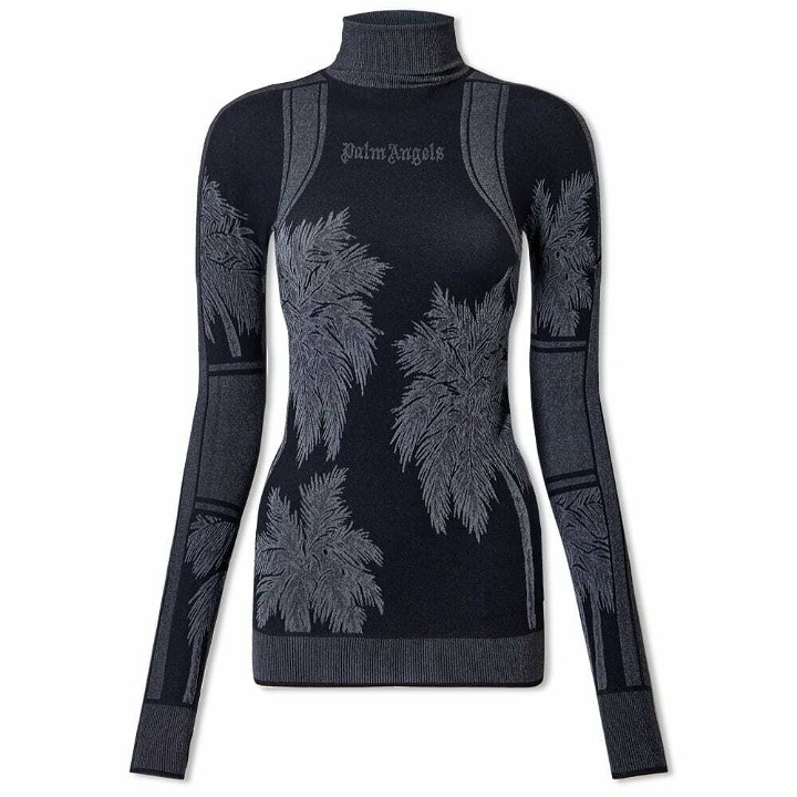 Photo: Palm Angels Women's Base Layer Ski Top in Light Grey