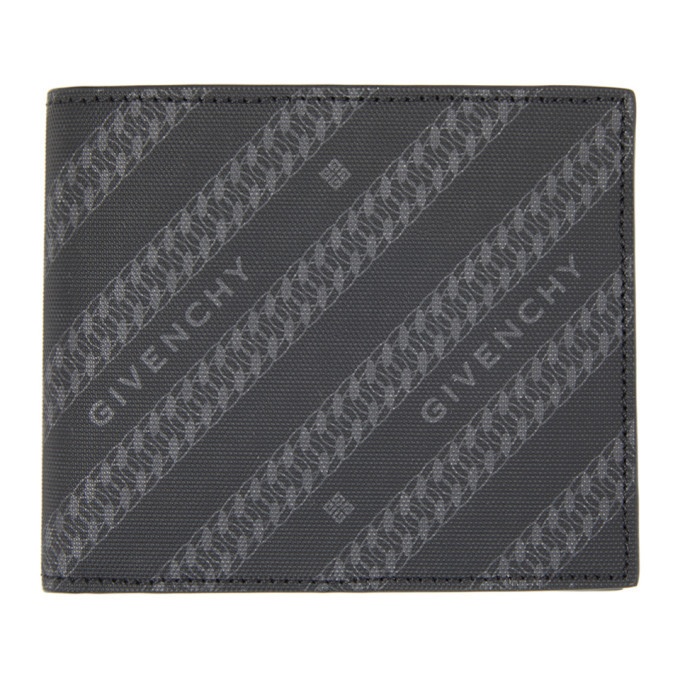 Photo: Givenchy Black and Grey Diagonal Logo Bifold Wallet